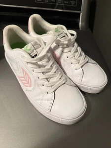 Cariuma Mujer Blanco Cuero/Rosa Rosa LONA Zapatillas Con Cordones EE. UU. TALLA 8 - Imagen 1 de 7