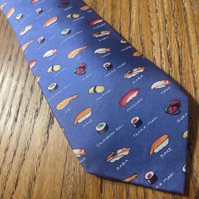 EUC Alynn шеи суши тема шелковый галстук галстук ручной работы - Изображение 1 из 4