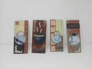 Vintage Latte & Java & Mocha & Textured in Relief Ceramic Tiles - Wall Plaques - Picture 1 of 8