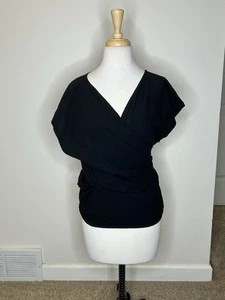Miranda Bennet Studio Black Hassinger Top Textured Cotton Wrap One size - Picture 1 of 14