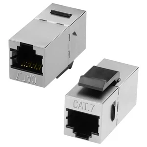 Cat7 RJ45 Keystone Jack 2Pcs Female to Female Wall Plate Module 10Gbps LAN - Picture 1 of 6