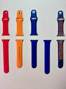 4x Apple Watch Sport Bands 41mm – Nike Blue Flame Bright Orange RED Blue Horizon - Picture 1 of 19