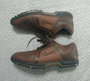 Nike Mens Leather Golf Lace Up Shoes Brown 12 - Picture 1 of 12
