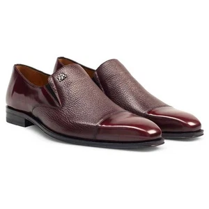 Mezlan Milani Burgunderrot Kalbsleder & Hirschleder Herren Klassisch Elegant Slipper (14-M) - Bild 1 von 4