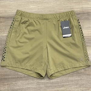 Asics Shorts Mens L 5in Lined Fuzex Wind Athletic Running Green - Picture 1 of 11