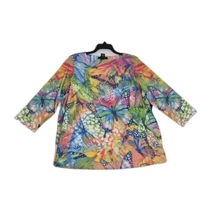 Ali Miles Damen Tunika Oberteil Gr. 2X DragonFly Schmetterling 3/4 Arm Mehrfarbig (61) - Bild 1 von 10