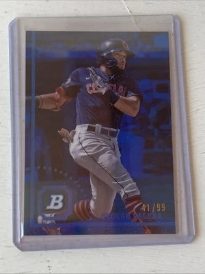 2022 Bowman Heritage George Valera Prospects Blue Chrome Refractor #/99 - Image 1 of 2