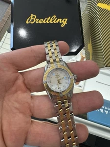 Breitling Callistino D52045, Ladies Steel and 18K Gold Pearl Diamond Dial - Picture 1 of 5