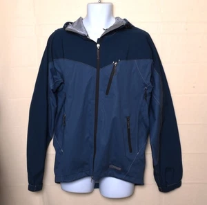 Herren REI Waterproof E1 Elements Regenmantel Jacke mit Kapuze Blau Größe M - Bild 1 von 8