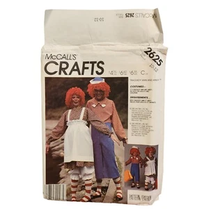 Disfraz McCalls 2625 Niños 10 12 Sin Cortar Raggedy Ann Andy De Colección 1986 - Imagen 1 de 8