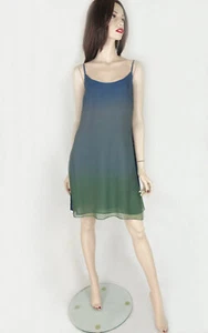 La Perla dyed Dress with a floating silk chiffon overlay AU 16 blue green - Picture 1 of 3