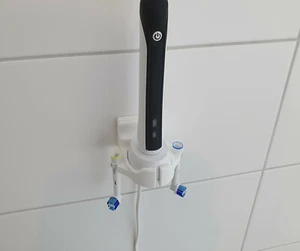Wandhalterung Zahnbürstenhalter für Oral-B Pro, Vitality, Genius uvm. 2 Bürsten - Bild 1 von 11