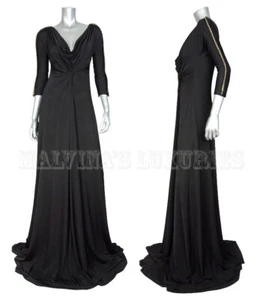 ABITO JUST CAVALLI BY ROBERTO CAVALLI ABITO NERO JERSEY DETTAGLIO CATENA $1066 SMALL - Foto 1 di 11