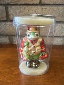 Vintage Fly Fishing Frog Fisherman Mercury Glass Christmas 5 1/2" Ornament NEW - Picture 1 of 12