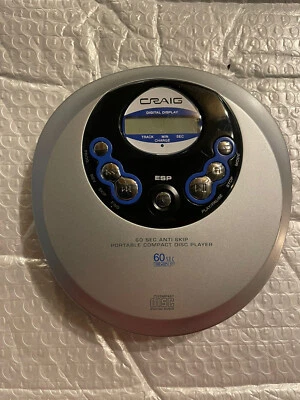 Reproductor de CD antideslizante Craig CD2863 60 segundos vintage plateado + auriculares solo piezas Foto 1 de 4