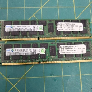 Lot of 2 Samsung M393B1K70DH0-YH9 8GB PC3L-10600R DDR3-1333 Server Memory - Picture 1 of 2
