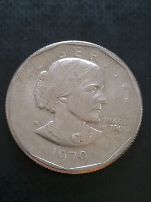 1979~S SUSAN B. ANTHONY DOLLAR ~ OBVERSE 'STRUCK THROUGH GREASE' ERROR ~ NICE BU - Image 1 of 4