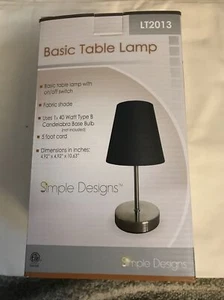Simple Designs Home LT2013-PNK Mini Basic Sand Nickel Table Lamp with Fabric - Picture 1 of 2