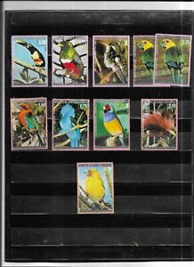 EQUATORIAL GUINEA 1974. BIRDS. SELECTION OF 9. CANCELLED TO ORDER. AS PER SCAN.