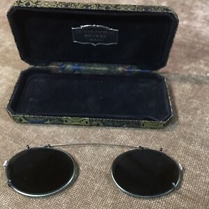 Vintage Oliver peoples clip on sunglasses with case Shades OP #44