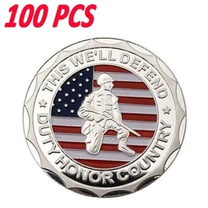 100PCS Coin Commemorative US Military ARMY VETERAN Proudly Served Challenge - Picture 1 of 5