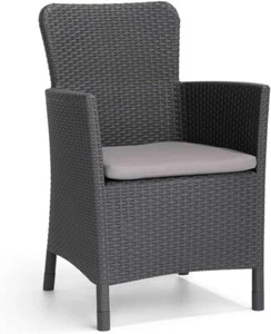 Allibert Miami Dining Chair, graphite, mit Kissen - Bild 1 von 4