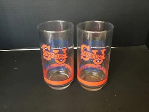 NCAA SYRACUSE ORANGE BIG EAST BASKETBALL GETTY OIL VINTAGE GLASSES -LOT OF 2 - Picture 1 of 2