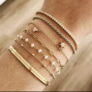 Para mujeres Moda Joyería Oro Bohemio Pulsera Múltiples Capas 1-86 - Imagen 1 de 1