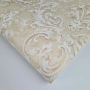 Paste The Wall - Pearlescent Ivory and Pink Floral Damask Wallpaper - FD21608 - Picture 1 of 9