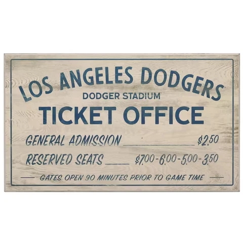 Los Angeles Dodgers Vintage Ticket Office Wood Wall Decor Cover