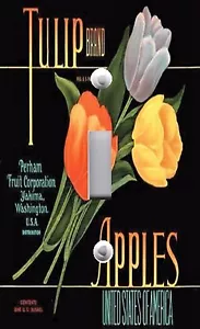 Interruttore luce piastra e prese copri CASSA FRUTTA VINTAGE ~ FIORI TULIPANO MELE - Foto 1 di 26