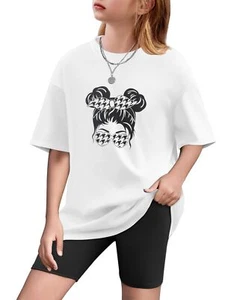 Girls Summer 2 Piece Outfits Short Sleeve Shirt Biker Shorts Black 12-13Y NEW - Picture 1 of 7