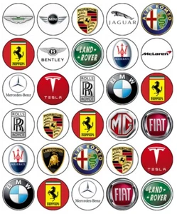 Car Logo Cupcake Toppers – Edible Wafer Cake Decoration – Motorsport Party Theme - Picture 1 of 8