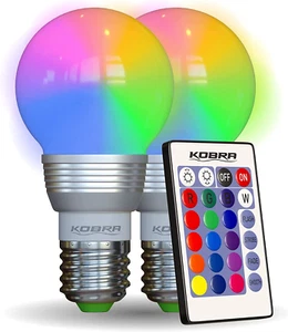 Kobra LED Color Changing Light Bulb with Remote Control - 16 Different Color Cho - Picture 1 of 7