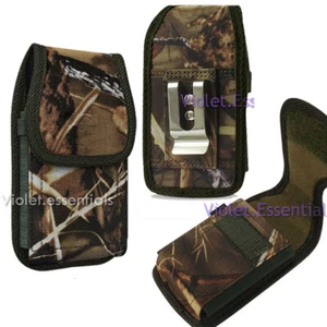 TREE CAMO NYLON POUCH HOLSTER CASE BELT CLIP for iPHONE with OTTERBOX CASE on - Picture 1 of 2