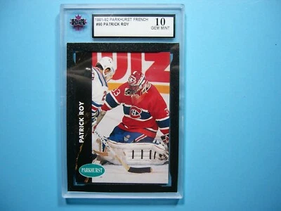 Tarjeta de hockey Parkhurst Franch NHL 1991/92 #90 PATRICK ROY KSA 10 GEMAS COMO NUEVA AFILADA+ Foto 1 de 2