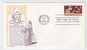 TurtlesTradingPost- Francis of Assisi - 1982 FDC #2023 - Aristocrat Cachet - Picture 1 of 1