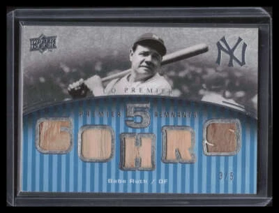 2008 Upper Deck Premier Remnants Five BR Babe Ruth Five Bat 3/5 Jersey Number - Image 1 of 2
