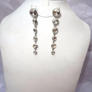 Long Cocktail silver Drop Party Earring Jewellery - Picture 1 of 2