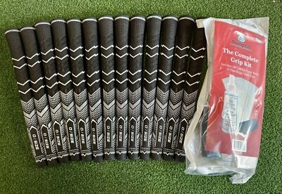 13 x Oversize Golf Grips Black and White plus DIY Grip Kit - Image 1 of 4