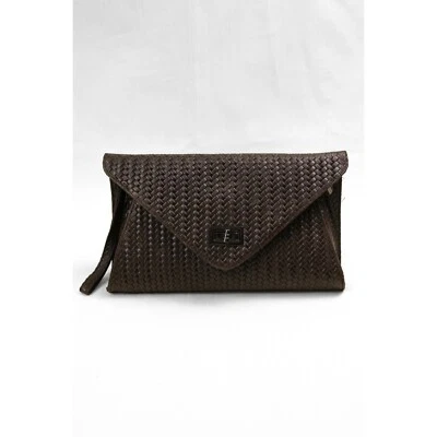 Pochette / sac à main Vimoda tissage marron foncé (le style est comme Bottega)  - Photo 1/4