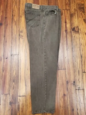 Pantalones de mezclilla vintage para hombre Riders calce relajado talla 40 x 32 hechos en EE. UU. marrón lavado a la piedra usados en excelente estado Foto 1 de 4