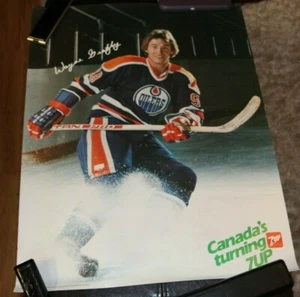 Póster de colección Wayne Gretzky original Edmonton Oilers 1982 7-up 25x19 - Imagen 1 de 2