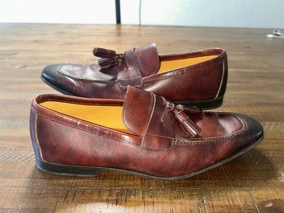 magnanni mens shoes Tassel Loafers Burgundy Size 8 Designer - Image 1 of 4