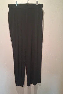 JM Collection Wmns 2X Plus Black Wide Leg Pull On Flowy Stretch Chic Flare *READ - Image 1 of 4