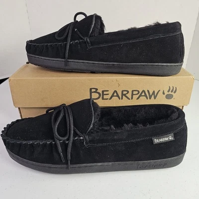 BEARPAW MOC 11 ANCHO NEGRO PARA HOMBRE ¡NUEVO CON ETIQUETAS! Foto 1 de 4