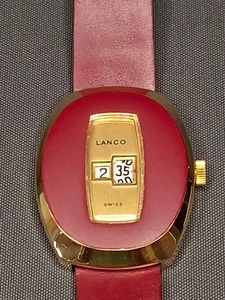 Lanco Jump Hour Damen Armbanduhr  Scheibenuhr 70 er Jahre Vintage Swiss Made - Bild 1 von 10