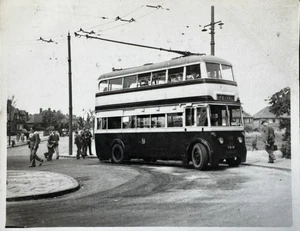 1951-53 Birmingham Double Decker Trolley Bus Reg FOA 90, Real Photo 90mm x 70mm - Picture 1 of 2