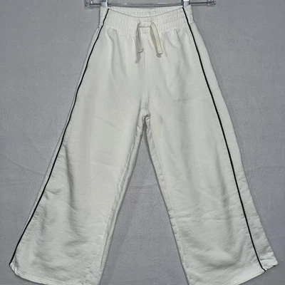 Pantalones deportivos Zara niñas talla 10 pierna ancha cordón blanco polar algodón azul pipa Foto 1 de 4