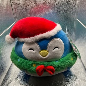 Squishmallows Puff Pinguin Weihnachten Plüschtier blau grün Nikolausmütze Urlaub - Bild 1 von 6